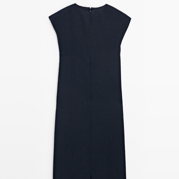 {Massimo Dutti} Denim-Effect Midi Dress - Picture 8 of 12